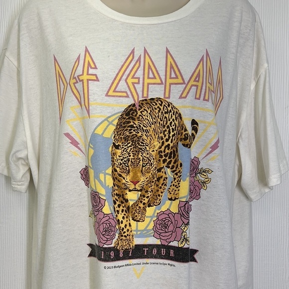 Vinyl Threads - Def Leppard 1987 Tour Colorful Graphic  T Shirt Size XL - Picture 7 of 10